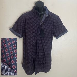 Day & Age Contrast Short Sleeve Shirt XL New with tags 100% cotton 22.5" armpits